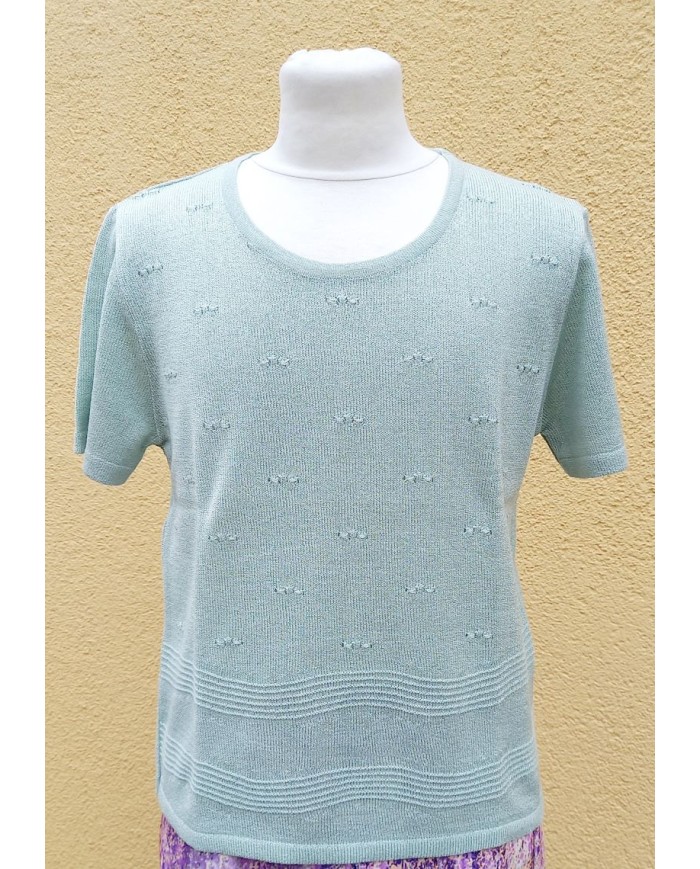 Tee-shirt manches courtes en mailles gris